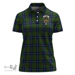 Scottish Cameron of Lochiel Hunting Clan Tartan Polo Shirt with Family Crest For Women, Women's Scottish Polo Shirt Scottish Plaid Tartan Plaid - ScotsTee - scotstee.com