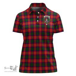 Scottish Charteris Clan Tartan Polo Shirt with Family Crest For Women, Women's Scottish Polo Shirt Scottish Plaid Tartan Plaid - ScotsTee - scotstee.com