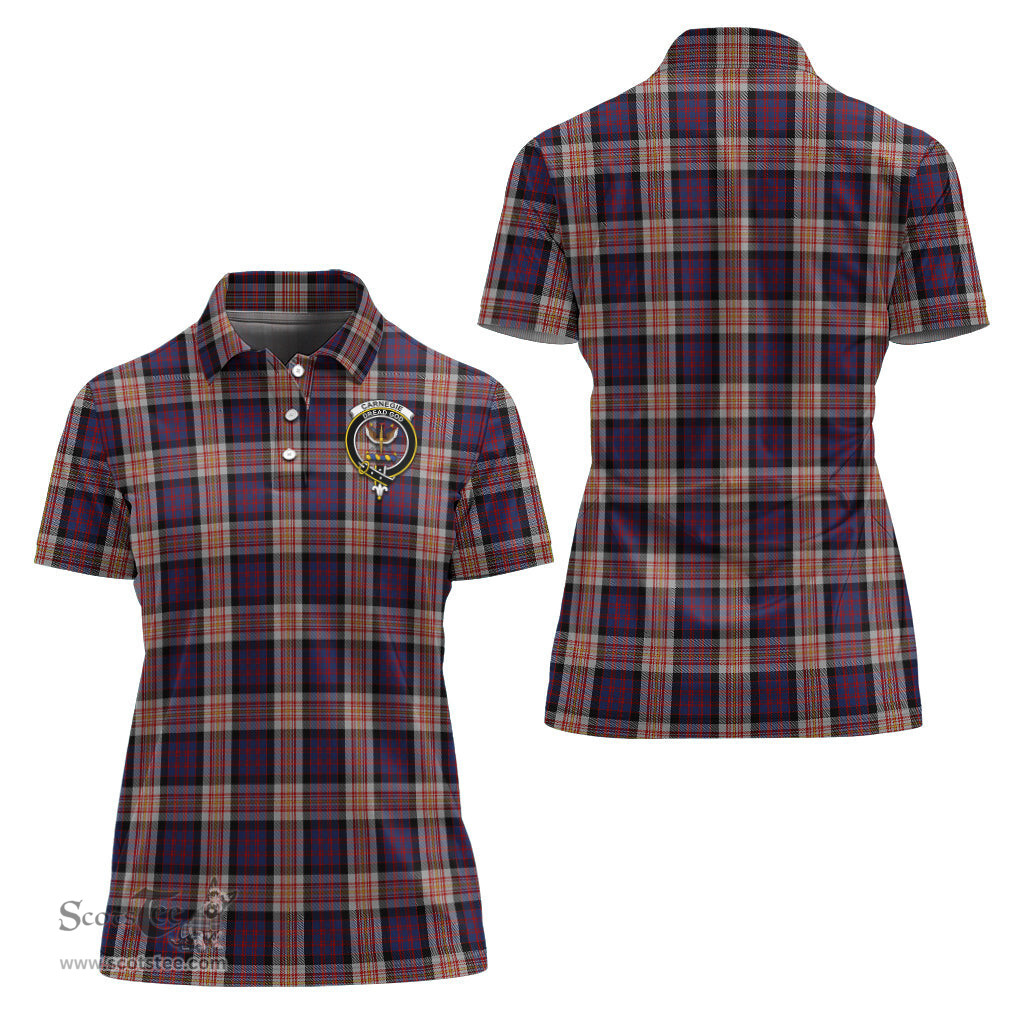 Scottish Carnegie Clan Tartan Polo Shirt with Family Crest For Women, Women's Scottish Polo Shirt Scottish Plaid Tartan Plaid - ScotsTee - scotstee.com