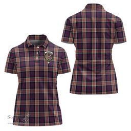 Scottish Carnegie Clan Tartan Polo Shirt with Family Crest For Women, Women's Scottish Polo Shirt Scottish Plaid Tartan Plaid - ScotsTee - scotstee.com