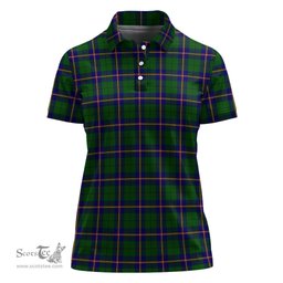 Scottish Carmichael Modern Clan Tartan Polo Shirt For Women, Women's Scottish Polo Shirt Scottish Plaid Tartan Plaid - ScotsTee - scotstee.com