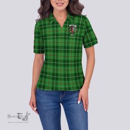 Scottish Boyle Clan Tartan Polo Shirt with Family Crest For Women, Women's Scottish Polo Shirt Scottish Plaid Tartan Plaid - ScotsTee - scotstee.com