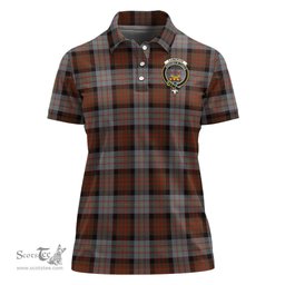 Scottish Cameron of Erracht Weathered Clan Tartan Polo Shirt with Family Crest For Women, Women's Scottish Polo Shirt Scottish Plaid Tartan Plaid - ScotsTee - scotstee.com