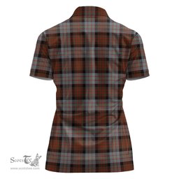 Scottish Cameron of Erracht Weathered Clan Tartan Polo Shirt with Family Crest For Women, Women's Scottish Polo Shirt Scottish Plaid Tartan Plaid - ScotsTee - scotstee.com