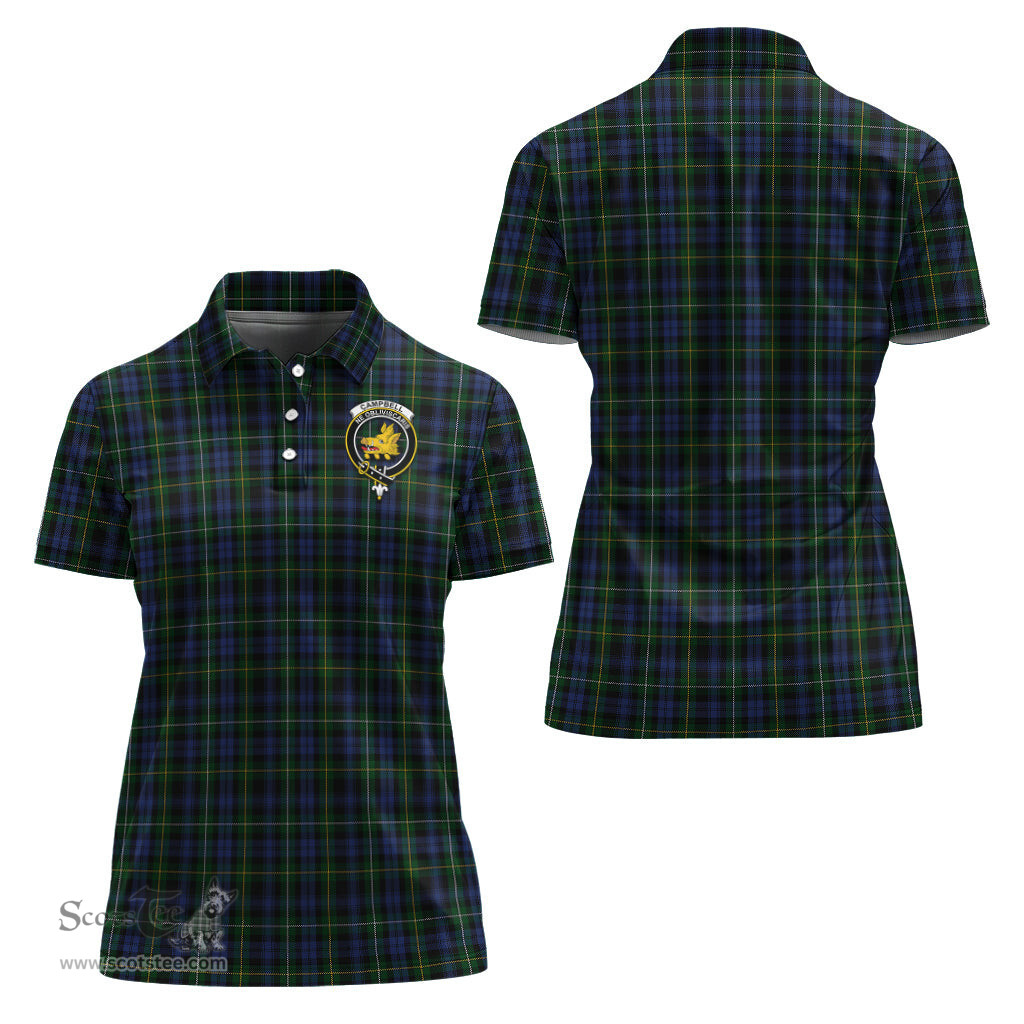 Scottish Campbell of Argyll #01 Clan Tartan Polo Shirt with Family Crest For Women, Women's Scottish Polo Shirt Scottish Plaid Tartan Plaid - ScotsTee - scotstee.com