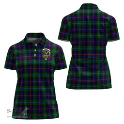 Scottish Calder Modern Clan Tartan Polo Shirt with Family Crest For Women, Women's Scottish Polo Shirt Scottish Plaid Tartan Plaid - ScotsTee - scotstee.com
