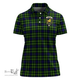 Scottish Campbell of Breadalbane Modern Clan Tartan Polo Shirt with Family Crest For Women, Women's Scottish Polo Shirt Scottish Plaid Tartan Plaid - ScotsTee - scotstee.com
