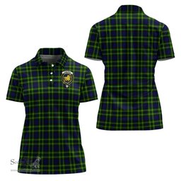 Scottish Campbell of Breadalbane Modern Clan Tartan Polo Shirt with Family Crest For Women, Women's Scottish Polo Shirt Scottish Plaid Tartan Plaid - ScotsTee - scotstee.com