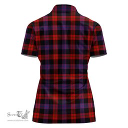 Scottish Broun Modern Clan Tartan Polo Shirt with Family Crest For Women, Women's Scottish Polo Shirt Scottish Plaid Tartan Plaid - ScotsTee - scotstee.com
