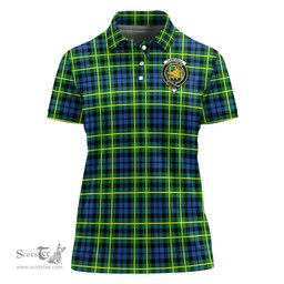 Scottish Campbell of Breadalbane Ancient Clan Tartan Polo Shirt with Family Crest For Women, Women's Scottish Polo Shirt Scottish Plaid Tartan Plaid - ScotsTee - scotstee.com