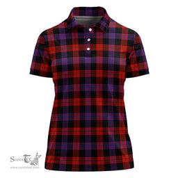 Scottish Broun Modern Clan Tartan Polo Shirt For Women, Women's Scottish Polo Shirt Scottish Plaid Tartan Plaid - ScotsTee - scotstee.com