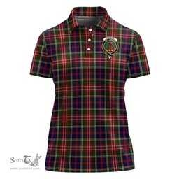 Scottish Christie Clan Tartan Polo Shirt with Family Crest For Women, Women's Scottish Polo Shirt Scottish Plaid Tartan Plaid - ScotsTee - scotstee.com