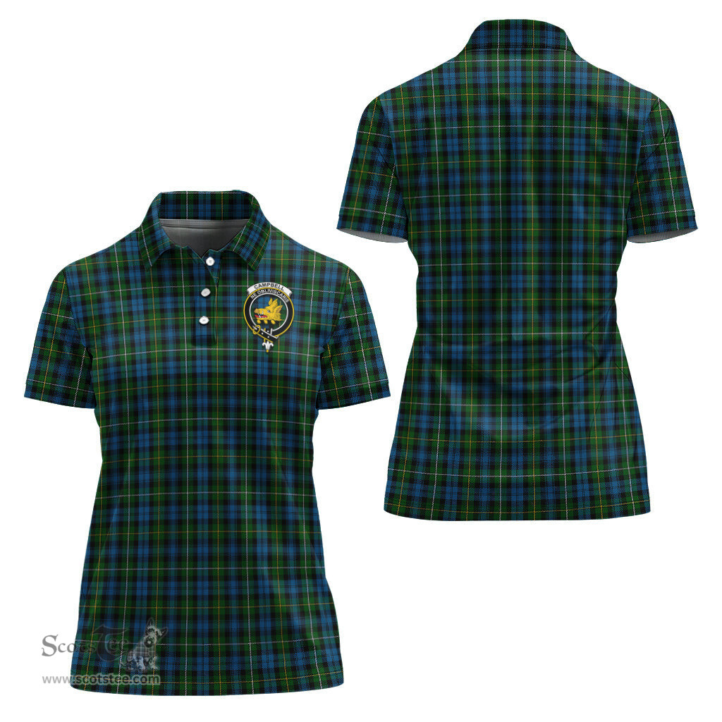 Scottish Campbell of Argyll #02 Clan Tartan Polo Shirt with Family Crest For Women, Women's Scottish Polo Shirt Scottish Plaid Tartan Plaid - ScotsTee - scotstee.com
