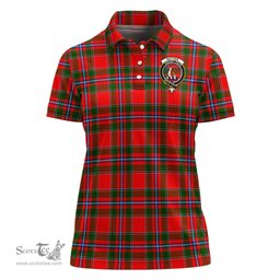 Scottish Butter Clan Tartan Polo Shirt with Family Crest For Women, Women's Scottish Polo Shirt Scottish Plaid Tartan Plaid - ScotsTee - scotstee.com