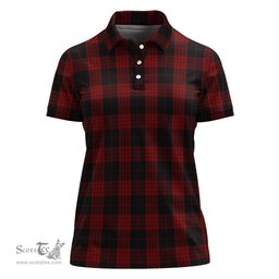 Scottish Cameron Black and Red Clan Tartan Polo Shirt For Women, Women's Scottish Polo Shirt Scottish Plaid Tartan Plaid - ScotsTee - scotstee.com