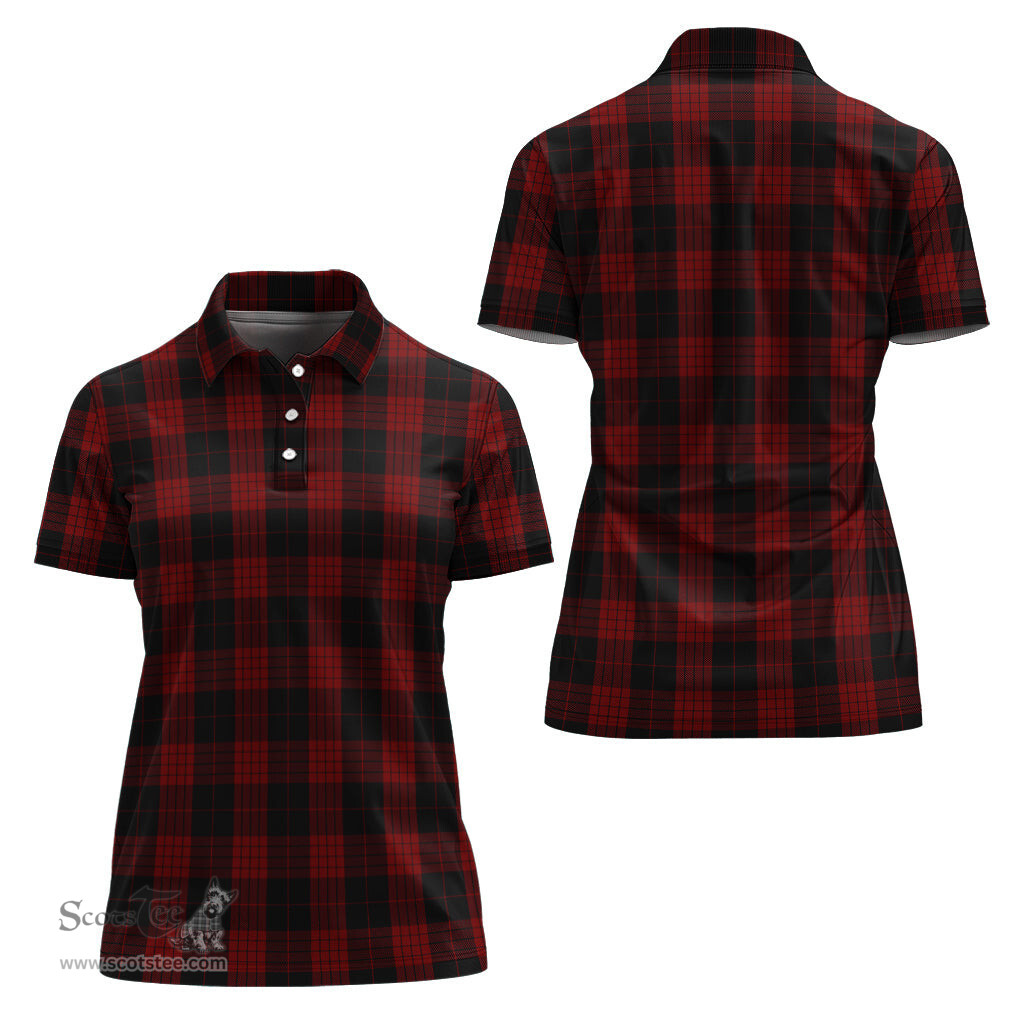 Scottish Cameron Black and Red Clan Tartan Polo Shirt For Women, Women's Scottish Polo Shirt Scottish Plaid Tartan Plaid - ScotsTee - scotstee.com