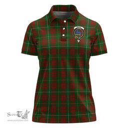 Scottish Bruce Hunting Clan Tartan Polo Shirt with Family Crest For Women, Women's Scottish Polo Shirt Scottish Plaid Tartan Plaid - ScotsTee - scotstee.com