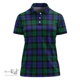 Scottish Black Watch Modern Clan Tartan Polo Shirt For Women, Women's Scottish Polo Shirt Scottish Plaid Tartan Plaid - ScotsTee - scotstee.com