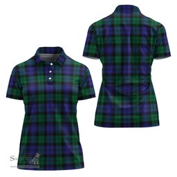 Scottish Black Watch Modern Clan Tartan Polo Shirt For Women, Women's Scottish Polo Shirt Scottish Plaid Tartan Plaid - ScotsTee - scotstee.com