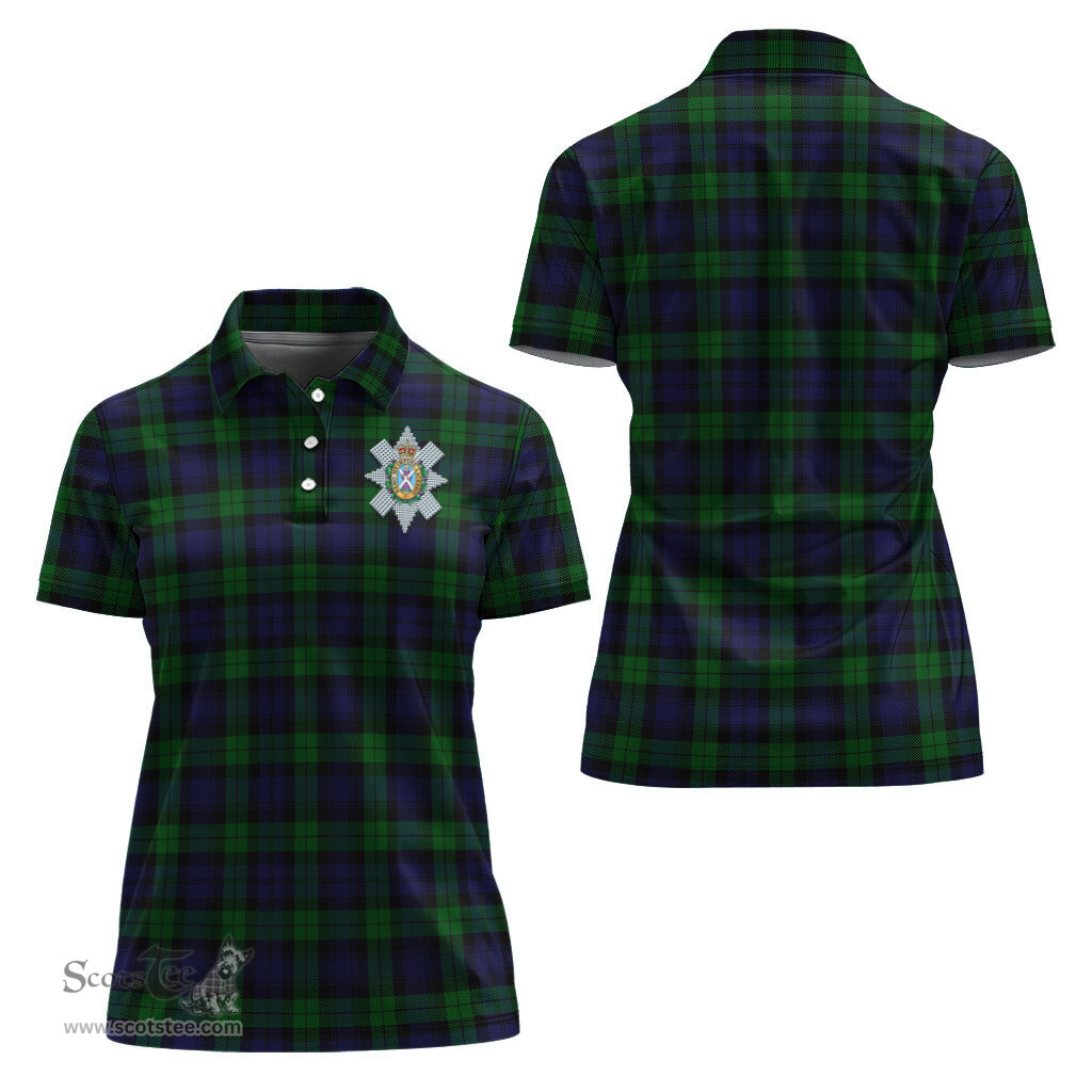 Scottish Black Watch Clan Tartan Polo Shirt with Family Crest For Women, Women's Scottish Polo Shirt Scottish Plaid Tartan Plaid - ScotsTee - scotstee.com