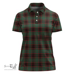 Scottish Buchan Ancient Clan Tartan Polo Shirt For Women, Women's Scottish Polo Shirt Scottish Plaid Tartan Plaid - ScotsTee - scotstee.com
