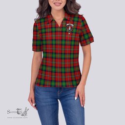 Scottish Boyd Modern Clan Tartan Polo Shirt with Family Crest For Women, Women's Scottish Polo Shirt Scottish Plaid Tartan Plaid - ScotsTee - scotstee.com