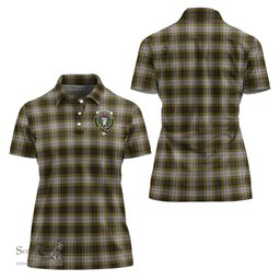 Scottish Buchanan Dress Clan Tartan Polo Shirt with Family Crest For Women, Women's Scottish Polo Shirt Scottish Plaid Tartan Plaid - ScotsTee - scotstee.com