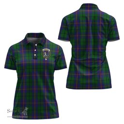 Scottish Carmichael Clan Tartan Polo Shirt with Family Crest For Women, Women's Scottish Polo Shirt Scottish Plaid Tartan Plaid - ScotsTee - scotstee.com