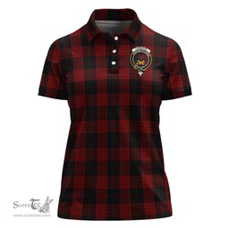 Scottish Cameron Black and Red Clan Tartan Polo Shirt with Family Crest For Women, Women's Scottish Polo Shirt Scottish Plaid Tartan Plaid - ScotsTee - scotstee.com