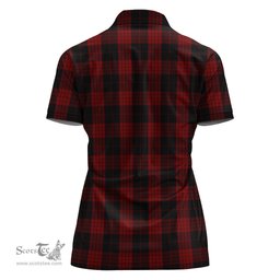 Scottish Cameron Black and Red Clan Tartan Polo Shirt with Family Crest For Women, Women's Scottish Polo Shirt Scottish Plaid Tartan Plaid - ScotsTee - scotstee.com