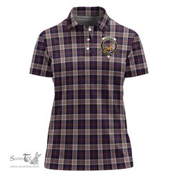 Scottish Cameron of Erracht Dress Clan Tartan Polo Shirt with Family Crest For Women, Women's Scottish Polo Shirt Scottish Plaid Tartan Plaid - ScotsTee - scotstee.com