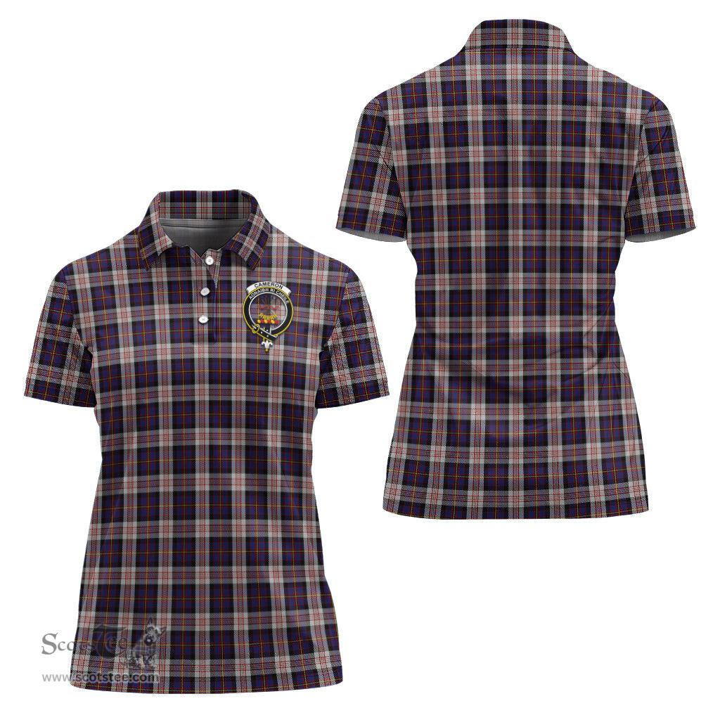 Scottish Cameron of Erracht Dress Clan Tartan Polo Shirt with Family Crest For Women, Women's Scottish Polo Shirt Scottish Plaid Tartan Plaid - ScotsTee - scotstee.com