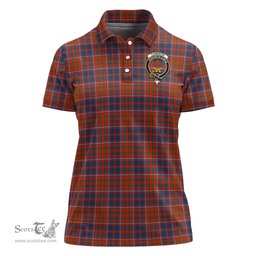 Scottish Cameron of Lochiel Ancient Clan Tartan Polo Shirt with Family Crest For Women, Women's Scottish Polo Shirt Scottish Plaid Tartan Plaid - ScotsTee - scotstee.com