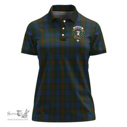 Scottish Buchanan Hunting Clan Tartan Polo Shirt with Family Crest For Women, Women's Scottish Polo Shirt Scottish Plaid Tartan Plaid - ScotsTee - scotstee.com