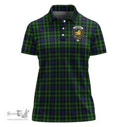 Scottish Campbell of Breadalbane Clan Tartan Polo Shirt with Family Crest For Women, Women's Scottish Polo Shirt Scottish Plaid Tartan Plaid - ScotsTee - scotstee.com