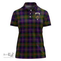 Scottish Cameron of Erracht Modern Clan Tartan Polo Shirt with Family Crest For Women, Women's Scottish Polo Shirt Scottish Plaid Tartan Plaid - ScotsTee - scotstee.com