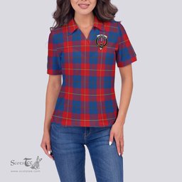 Scottish Blane Clan Tartan Polo Shirt with Family Crest For Women, Women's Scottish Polo Shirt Scottish Plaid Tartan Plaid - ScotsTee - scotstee.com