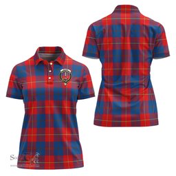 Scottish Blane Clan Tartan Polo Shirt with Family Crest For Women, Women's Scottish Polo Shirt Scottish Plaid Tartan Plaid - ScotsTee - scotstee.com
