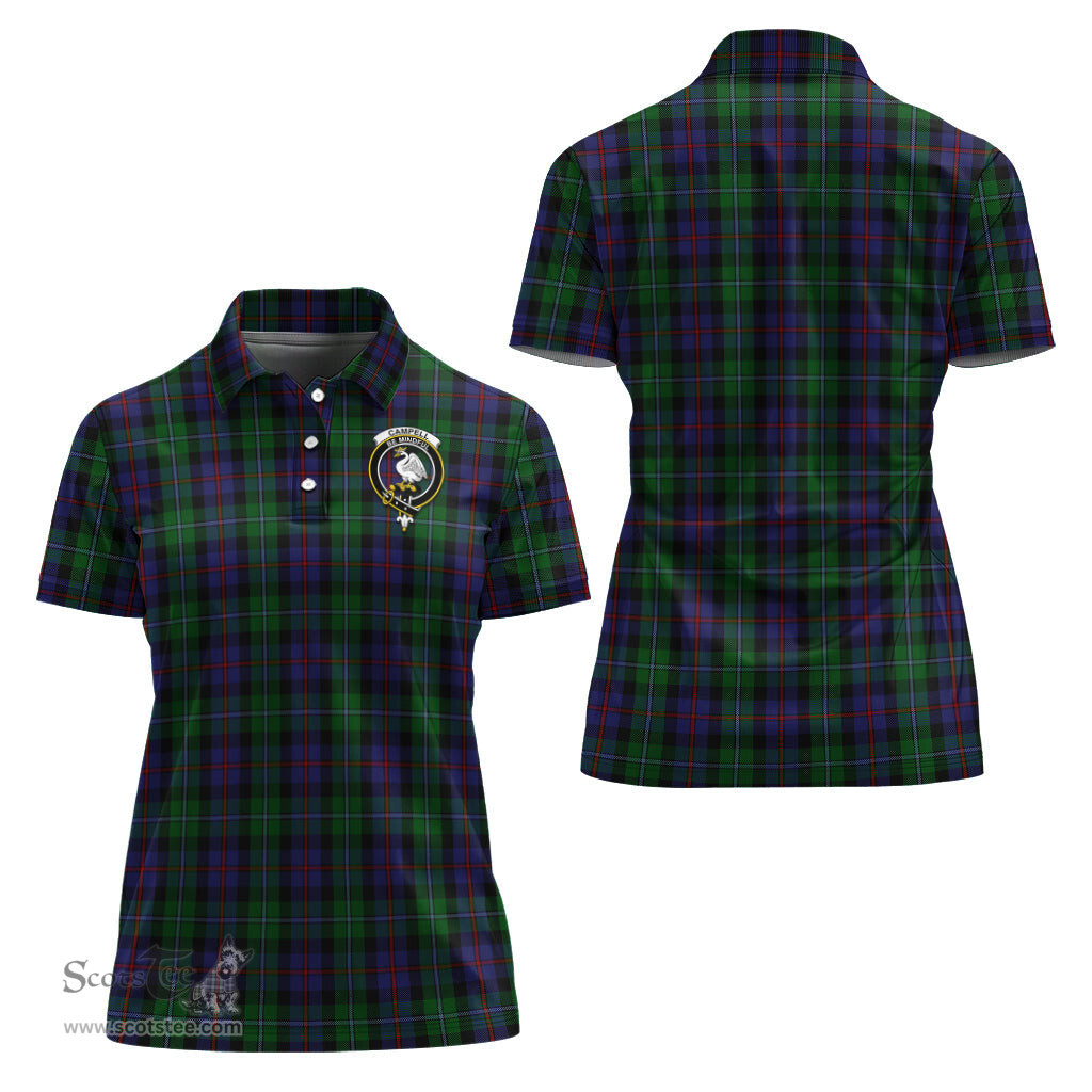 Scottish Campbell of Cawdor Clan Tartan Polo Shirt with Family Crest For Women, Women's Scottish Polo Shirt Scottish Plaid Tartan Plaid - ScotsTee - scotstee.com