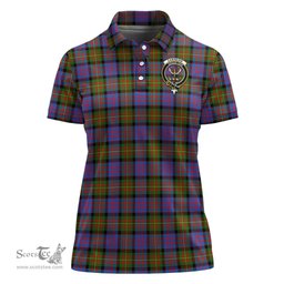 Scottish Carnegie Ancient Clan Tartan Polo Shirt with Family Crest For Women, Women's Scottish Polo Shirt Scottish Plaid Tartan Plaid - ScotsTee - scotstee.com