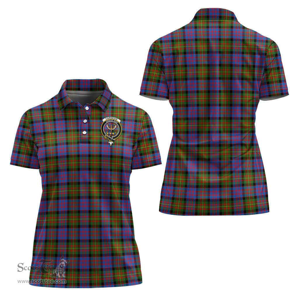 Scottish Carnegie Ancient Clan Tartan Polo Shirt with Family Crest For Women, Women's Scottish Polo Shirt Scottish Plaid Tartan Plaid - ScotsTee - scotstee.com