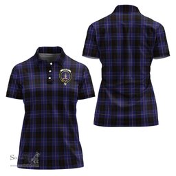 Scottish Dunlop Clan Tartan Polo Shirt with Family Crest For Women, Women's Scottish Polo Shirt Scottish Plaid Tartan Plaid - ScotsTee - scotstee.com