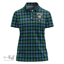 Scottish Galbraith Ancient Clan Tartan Polo Shirt with Family Crest For Women, Women's Scottish Polo Shirt Scottish Plaid Tartan Plaid - ScotsTee - scotstee.com