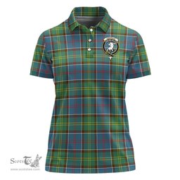 Scottish Colville Clan Tartan Polo Shirt with Family Crest For Women, Women's Scottish Polo Shirt Scottish Plaid Tartan Plaid - ScotsTee - scotstee.com