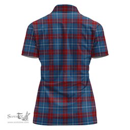 Scottish Frame Clan Tartan Polo Shirt For Women, Women's Scottish Polo Shirt Scottish Plaid Tartan Plaid - ScotsTee - scotstee.com