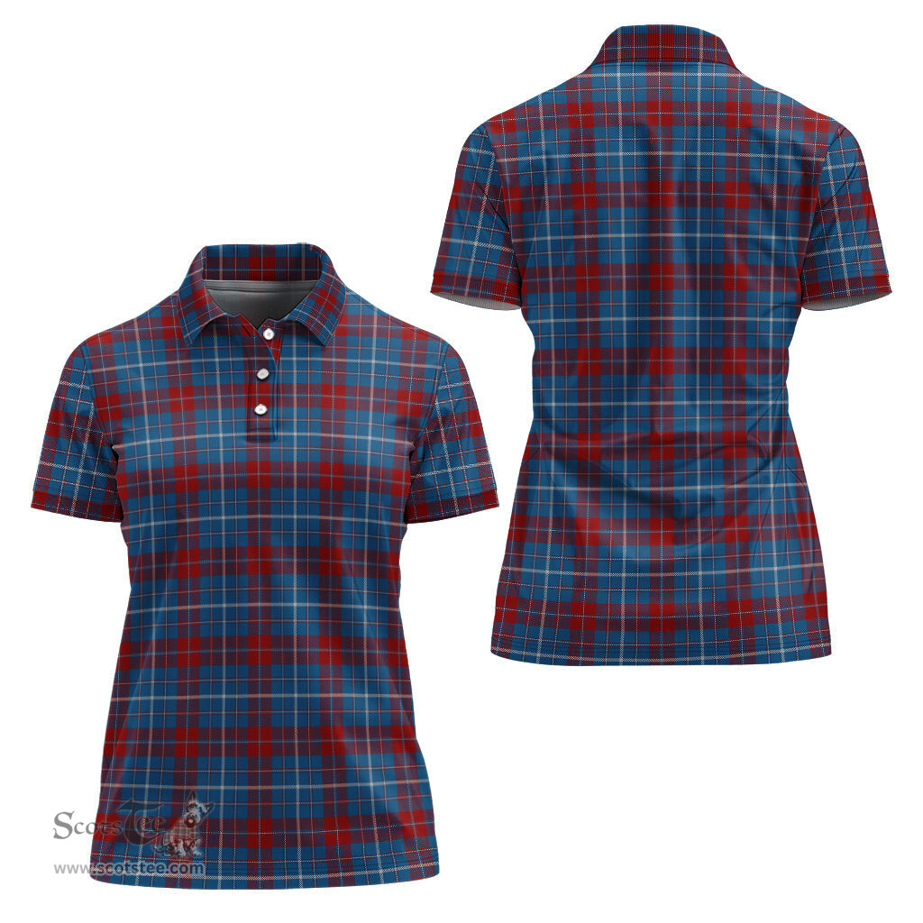 Scottish Frame Clan Tartan Polo Shirt For Women, Women's Scottish Polo Shirt Scottish Plaid Tartan Plaid - ScotsTee - scotstee.com
