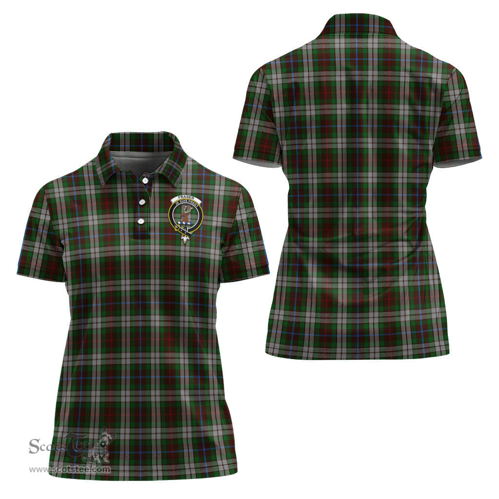 Scottish Fraser Hunting Dress Clan Tartan Polo Shirt with Family Crest For Women, Women's Scottish Polo Shirt Scottish Plaid Tartan Plaid - ScotsTee - scotstee.com