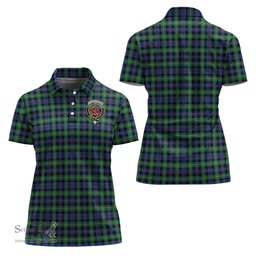 Scottish Farquharson Ancient Clan Tartan Polo Shirt with Family Crest For Women, Women's Scottish Polo Shirt Scottish Plaid Tartan Plaid - ScotsTee - scotstee.com
