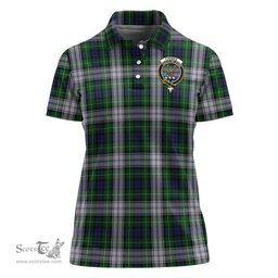 Scottish Forbes Dress Clan Tartan Polo Shirt with Family Crest For Women, Women's Scottish Polo Shirt Scottish Plaid Tartan Plaid - ScotsTee - scotstee.com