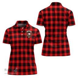 Scottish Cunningham Modern Clan Tartan Polo Shirt with Family Crest For Women, Women's Scottish Polo Shirt Scottish Plaid Tartan Plaid - ScotsTee - scotstee.com